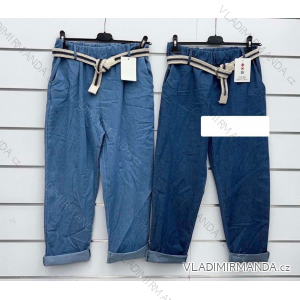 Nohavice dlhé letné riflové s opaskom dámske (S/M/L ONE SIZE) TALIANSKA MÓDA IMWKK251022