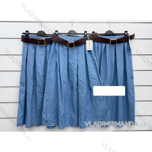 Sukňa dlhá riflová s opaskom dámska (S/M/L ONE SIZE) TALIANSKA MÓDA IMWKK251024