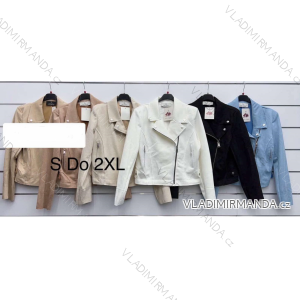 Bunda krátka koženková dlhý rukáv dámska nadrozmer (S-2XL ONE SIZE) TALIANSKA MÓDA IMWKK251035