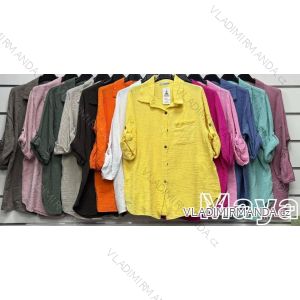 Košeľa klasik mušelín 3/4 dlhý rukáv dámska (S/M/L ONE SIZE) TALIANSKA MÓDA IMWMY251037