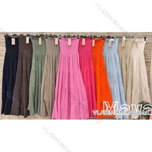 Šaty dlhé letný mušelín carmen cez prsia dámske (XS/S/M ONE SIZE) TALIANSKA MÓDA IMWMY251040