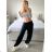 Nohavice aladinky harémky dlhé dámske (M/L ONE SIZE) TALIANSKA MÓDA IMD22212/DUR černá