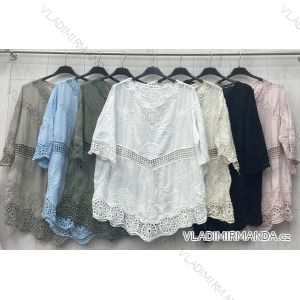 Tunika oversize krátky rukáv dámska nadrozmer (42/44/46 ONE SIZE) TALIANSKA MÓDA IMWGL251307