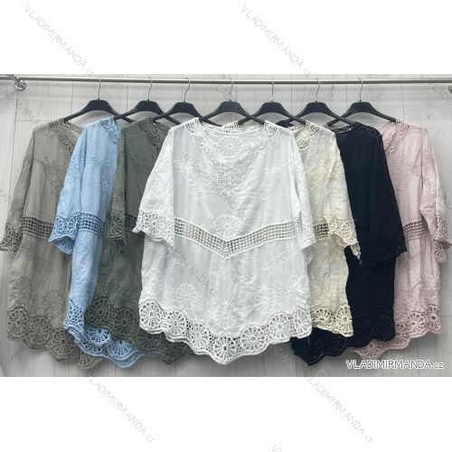 Tunika oversize krátky rukáv dámska nadrozmer (42/44/46 ONE SIZE) TALIANSKA MÓDA IMWGL251307