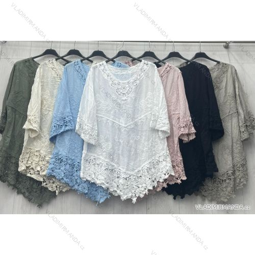 Tunika oversize krátky rukáv dámska nadrozmer (42/44/46 ONE SIZE) TALIANSKA MÓDA IMWGL251308