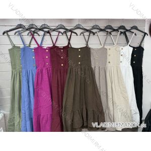 Šaty dlhé letný mušelín na ramienka dámske (XS/S/M ONE SIZE) TALIANSKA MÓDA IMWGS251313
