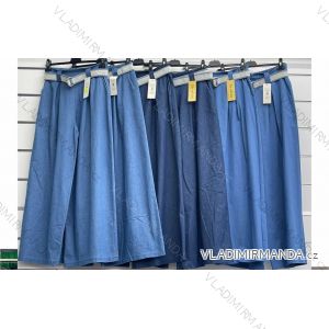 Nohavice dlhé letné riflové s opaskom dámske (S/M/L ONE SIZE) TALIANSKA MÓDA IMWCL251061