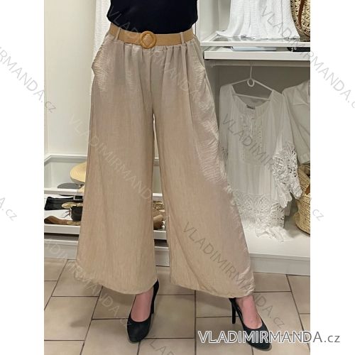 Nohavice letní s opaskom dámske nadrozmer JANE (44/46/48 ONE SIZE) TALIANSKA MÓDA IM425289