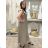 Šaty dlhé voľnočasové letný mušelín krátky rukáv dámske INGE (S/M/L ONE SIZE) TALIANSKA MÓDA IM425304/DUR S/M/L hnedá