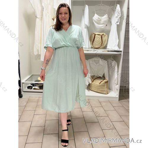 Šaty dlhé letné krátky rukáv dámske ASTRIA (S/M/L ONE SIZE) TALIANSKA MÓDA IMC25197