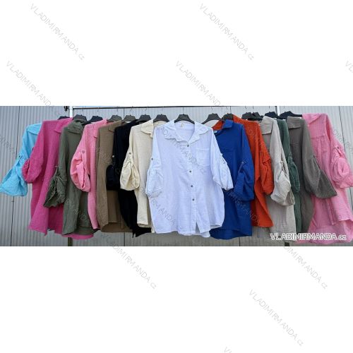 Košeľa 3/4 dlhý rukáv dámska (S/M/L ONE SIZE) TALIANSKA MÓDA IMWAH251354A