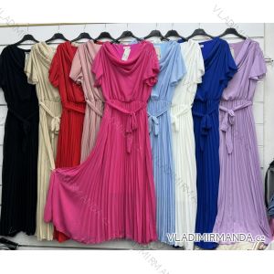 Šaty letné skladané krátky rukáv dámske (S/M/L ONE SIZE) TALIANSKA MÓDA IMWAH251358