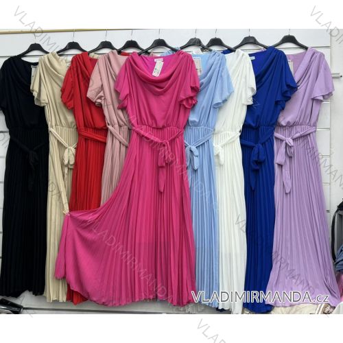 Šaty letné skladané krátky rukáv dámske (S/M/L ONE SIZE) TALIANSKA MÓDA IMWAH251358