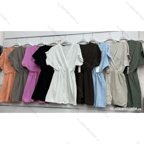 Šaty letné krátky rukáv dámske (S/M/L ONE SIZE) TALIANSKA MÓDA IMWAH251360
