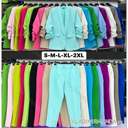 Súprava nohavice a sako dlhý rukáv dámska nadrozmer (S-2XL) TALIANSKA MÓDA IMWDT251369