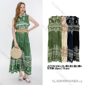 Šaty dlhé letné košeľové bez rukávov dámske (S/M-L/XL) INDICKÁ MÓDA CMWT25JS7150