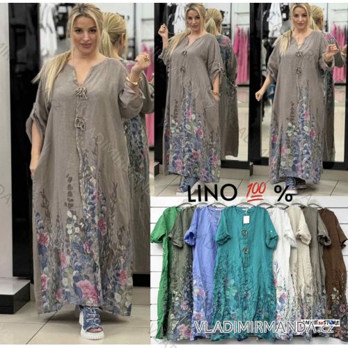 Šaty oversize dlhý rukáv dámske nadrozmer (42/44/46 ONE SIZE) TALIANSKA MÓDA IMWAD251388