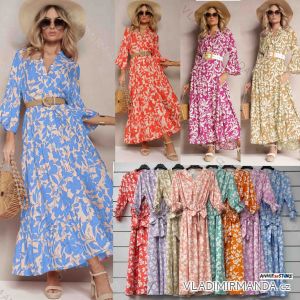 Šaty dlhé letné košeľové 3/4 dlhý rukáv dámske (S/M/L ONE SIZE) TALIANSKA MÓDA IMWAD251390