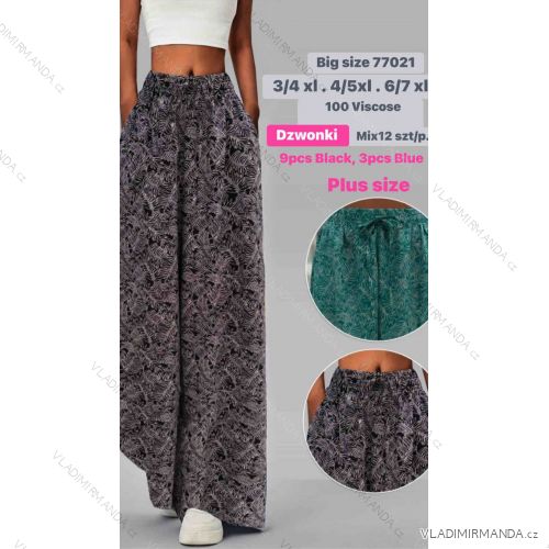 Nohavice dlhé letné dámske nadrozmer (3XL/4XL - 4XL/5XL - 6XL/7XL ONE SIZE) LALA2577021