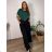 Nohavice dlhé oversize s opaskom dámske nadrozměr SIMONE (46/48/50 ONE SIZE) TALIANSKA MÓDA IMWDT25972