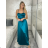 Šaty dlhé elegantné na ramienka dámske (S/M ONE SIZE) TALIANSKA MODA IM323013/DU   béžová   S/M