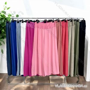Nohavice dlhé letné s vysokou gumou dámske nadrozmer (54/56/58 ONE SIZE) TALIANSKA MÓDA IMWT251105
