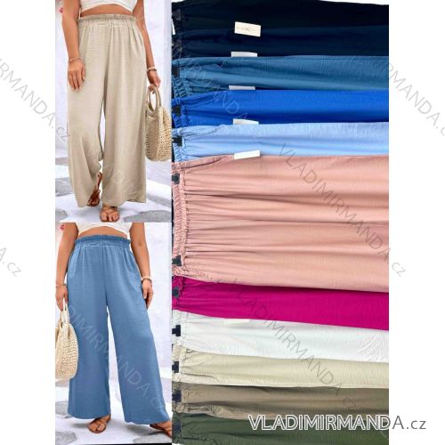 Nohavice dlhé letné dámske nadrozmer (52/54/56 ONE SIZE) TALIANSKA MÓDA IMWT251109