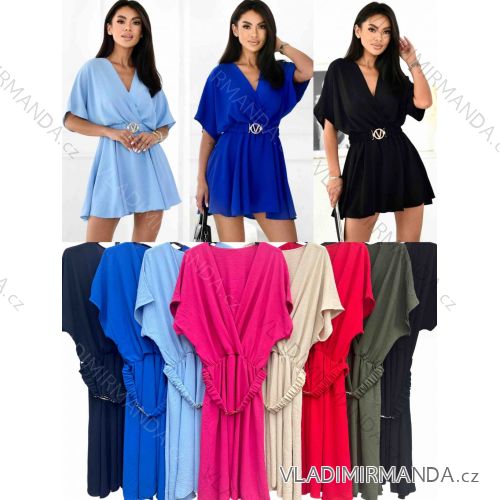Šaty krátke letné krátky rukáv dámske nadrozmer (54/56/58 ONE SIZE) TALIANSKA MÓDA IMWT251119