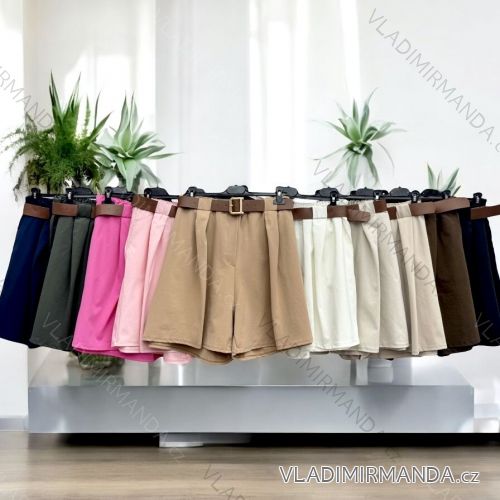 Kraťasy elegantné s opaskom dámske nadrozmer (54/56/58 ONE SIZE) TALIANSKA MÓDA IMWT251131