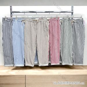 Nohavice letný prúžok dámske nadrozmer (54/56/58 ONE SIZE) TALIANSKA MÓDA IMWT251142