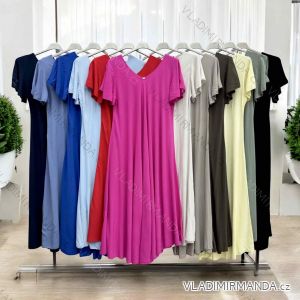 Šaty dlhé letné krátky rukáv dámske nadrozmer (54/56/58 ONE SIZE) TALIANSKA MÓDA IMWT251145
