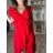 Šaty letný mušelín krátky rukáv dámske RITA (S/M/L ONE SIZE) TALIANSKA MÓDA IMWB25886/DUR S/M/L červená