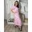 Šaty elegantný letný krátky rukáv dámske  Livia (S/M/L ONE SIZE) TALIANSKA MÓDA IMWGB255121/DU S/M/L růžová světlá