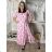 Šaty elegantný letný krátky rukáv dámske  Livia (S/M/L ONE SIZE) TALIANSKA MÓDA IMWGB255121/DU S/M/L růžová světlá