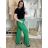 Nohavice dlhé letné mušelínové dámske (S/M ONE SIZE) TALIANSKA MÓDA IMD23325/DUR zelená S/M/L