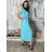 Šaty dlouhé elegantný letný krátky rukáv dámske BLANA (S/M/L ONE SIZE) TALIANSKA MÓDA IMD25115