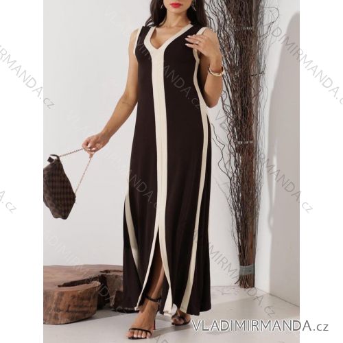 Šaty dlhé elegantné letné bez rukávov dámske (XS/S/M ONE SIZE) TALIANSKA MÓDA IMWG251458
