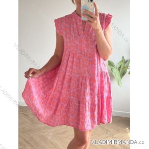 Šaty krátke letný mušelín krátky rukáv dámske (XS/S/M ONE SIZE) TALIANSKA MÓDA IMWG251476