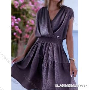 Šaty krátke letný mušelín krátky rukáv dámske (XS/S/M ONE SIZE) TALIANSKA MÓDA IMWG251485