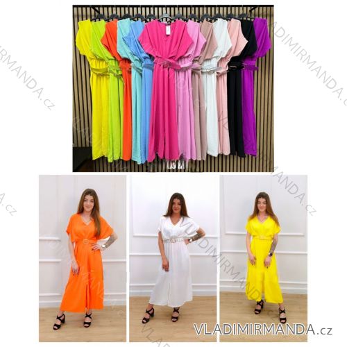 Šaty dlhé letné krátky rukáv dámske (XS/S/M ONE SIZE) TALIANSKA MÓDA IMWAC251490