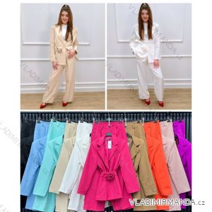 Súprava elegantné sako dlhý rukáv a nohavice dlhé dámske (XS/S/M ONE SIZE) TALIANSKA MÓDA IMWAC251496