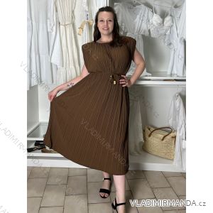 Šaty dlhé elegantné letné bez rukávov dámske nadrozměr BLANCA (52/54/56 ONE SIZE) TALIANSKA MÓDA IMC25293/DU
