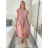 Šaty dlouhé elegantný letný krátky rukáv dámske BLANA (S/M/L ONE SIZE) TALIANSKA MÓDA IMD25115