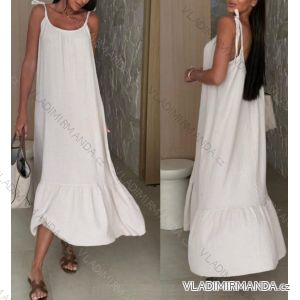 Šaty dlhé voľnočasové letné mušelín na ramienka dámske (XS/S/M ONE SIZE) TALIANSKA MÓDA IMWHP251918