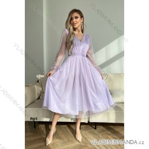 Šaty elegantný dlhý rukáv dámske (34-46) POLSKÁ MÓDA PMLBC24269-50/DR