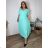 Šaty dlhé elegantný letný krátky rukáv dámske nadrozmer ASTRA (42/44/46 ONE SIZE) TALIANSKA MÓDA IM425422/DUR  čierna