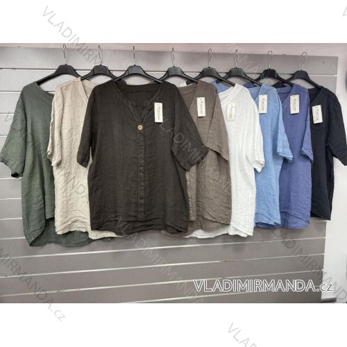 Tunika košeľová 3/4 dlhý rukáv dámska (S/M/L ONE SIZE) TALIANSKA MÓDA IMWGS251543