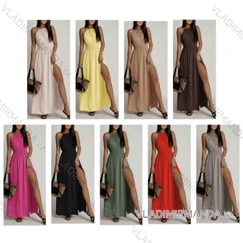 Šaty dlhé elegantné letné bez rukávov dámske (XS/S/M ONE SIZE) TALIANSKA MÓDA IMWB251556