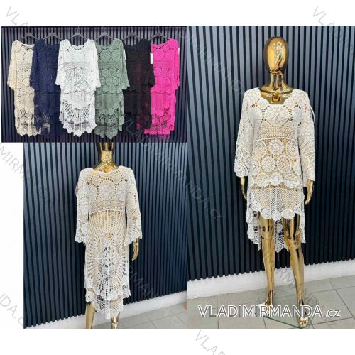 Šaty letné krajkové dlhý rukáv dámske (XS/S/M ONE SIZE) TALIANSKA MÓDA IMWCA251575