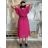 Šaty dlhé letné šifónové elegantné skladané s opaskom krátky rukáv dámske LAJLA  (S/M/L ONE SIZE) TALIANSKA MÓDA IMWHA251214/DUR S/M/L béžová